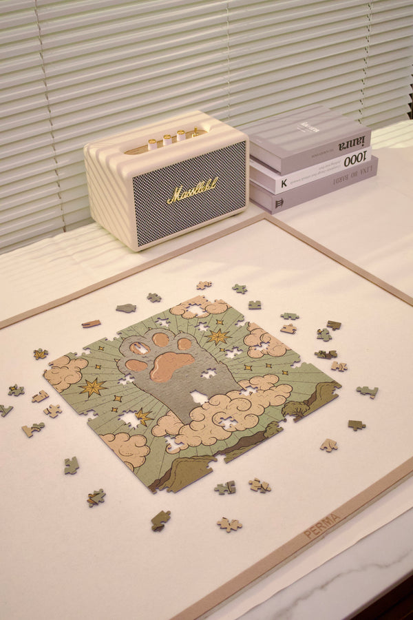 PERMA 321 PCS Decor Puzzle Mystic Meow Whispers I The Future Is In Your Paws Velvety Flocking Finish