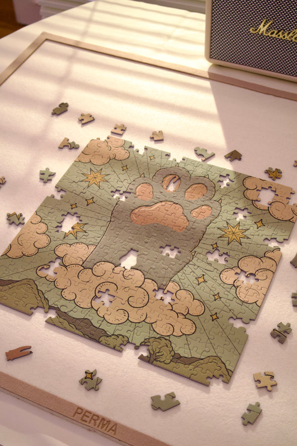 PERMA 321 PCS Decor Puzzle Mystic Meow Whispers I The Future Is In Your Paws Velvety Flocking Finish