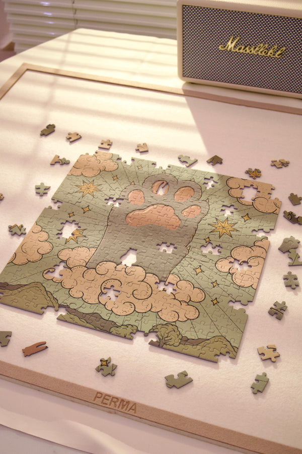 PERMA 321 PCS Decor Puzzle Mystic Meow Whispers I The Future Is In Your Paws Velvety Flocking Finish