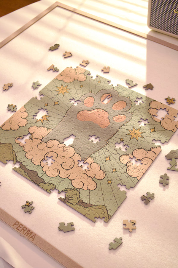 PERMA 321 PCS Decor Puzzle Mystic Meow Whispers I The Future Is In Your Paws Velvety Flocking Finish