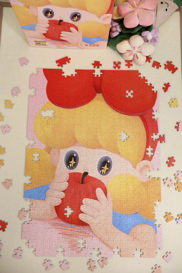 PERMA 500PCS SOFT-TOUCH DECOR PUZZLE THE FLOWER-HOLDING GIRL