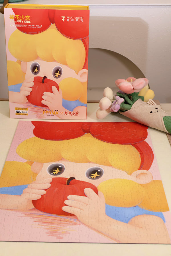 PERMA 500PCS SOFT-TOUCH DECOR PUZZLE THE FLOWER-HOLDING GIRL
