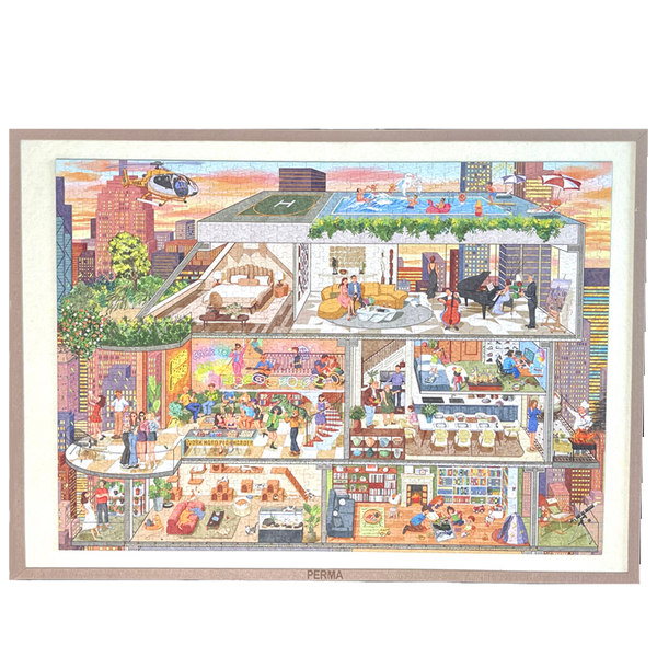 (1000P 500P ACCOMMODATED) PERMA FOLDING PUZZLE MAT WITH FRAME DESIGN