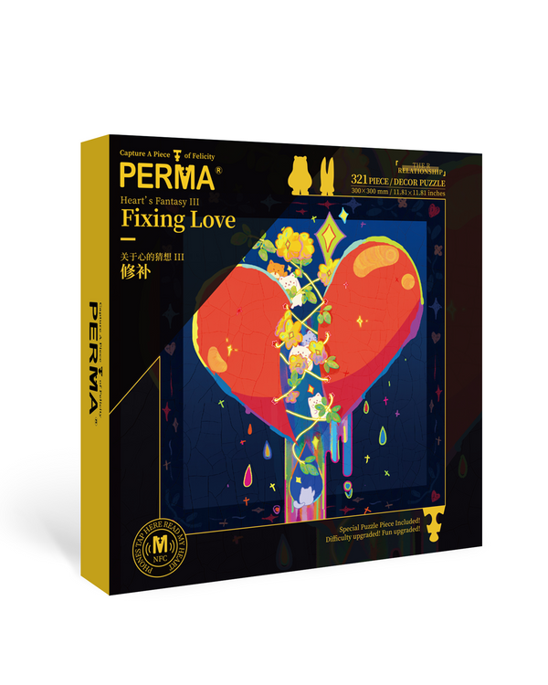 Glitter Effect Puzzle PERMA 321 PCS Special Shaped Piece Decor Puzzle Fixing Love