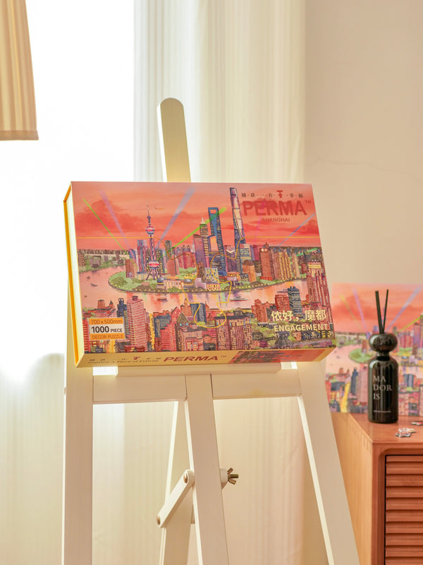 1000PCS | HELLO! THE MAGIC CITY SHANGHAI | VELVET TOUCH DECOR PUZZLE