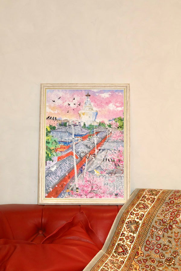 500PCS | BEIJING THE WHITE STUPA | GLITTER SEQUIN DECOR PUZZLE