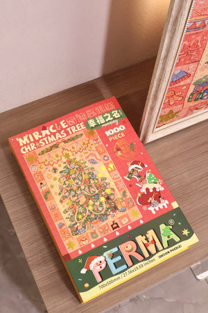 1000PCS | MIRACLE CHRISTMAS TREE | GOLD FOIL DECOR PUZZLE