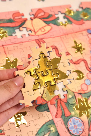 1000PCS | MIRACLE CHRISTMAS TREE | GOLD FOIL DECOR PUZZLE