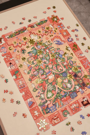 1000PCS | MIRACLE CHRISTMAS TREE | GOLD FOIL DECOR PUZZLE