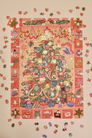 1000PCS | MIRACLE CHRISTMAS TREE | GOLD FOIL DECOR PUZZLE