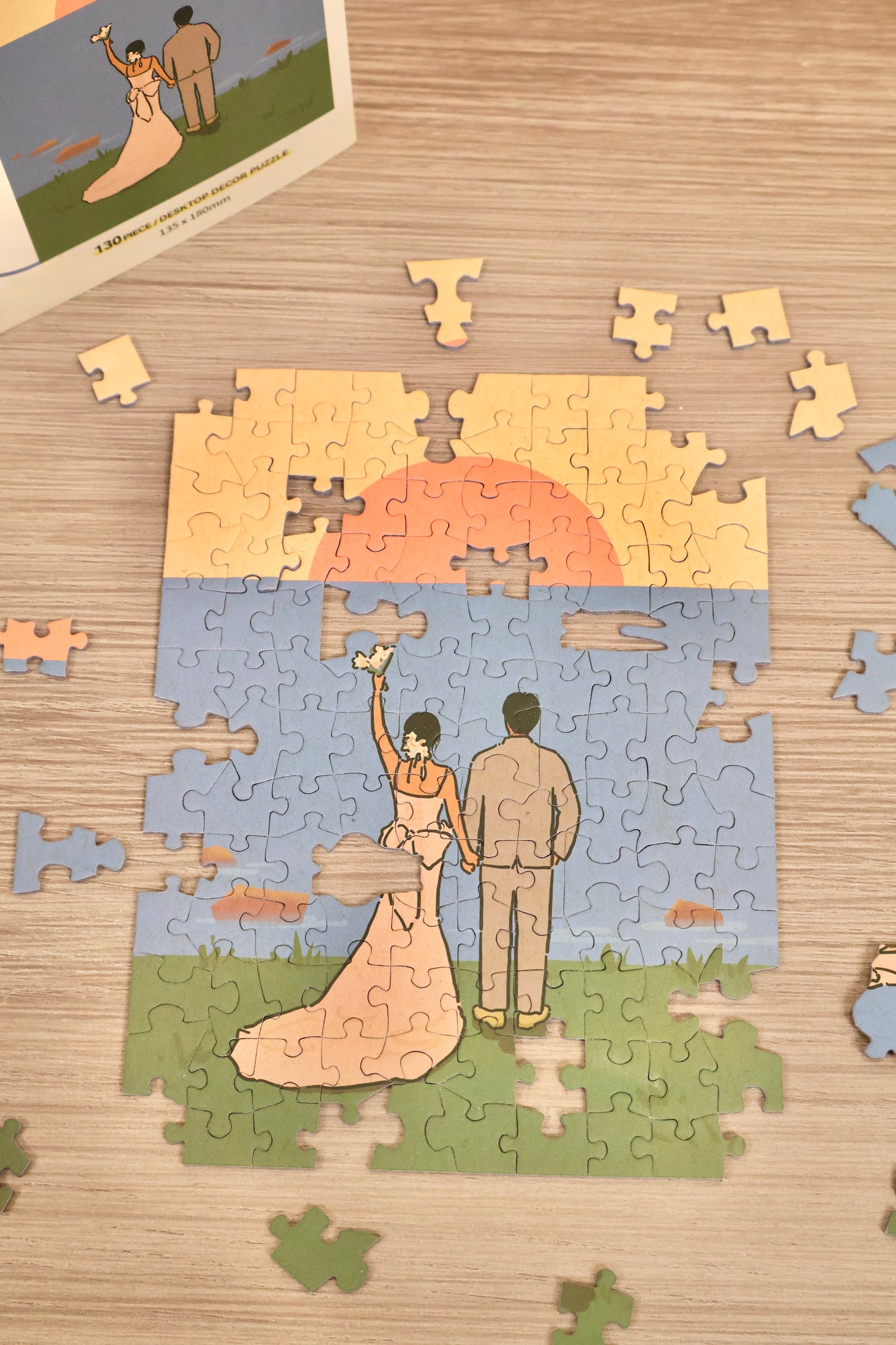 PERMA 130 PCS DESKTOP DECOR PUZZLE YES! WE MARRIED!(WITH FRAME)