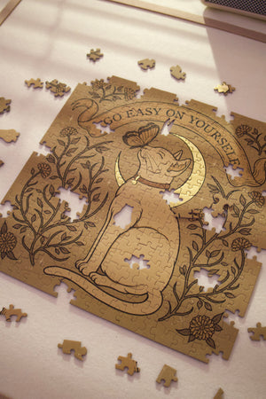 321PCS | GO EASY ON YOURSELF | GOLD FOIL DECOR PUZZLE