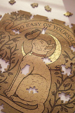 321PCS | GO EASY ON YOURSELF | GOLD FOIL DECOR PUZZLE