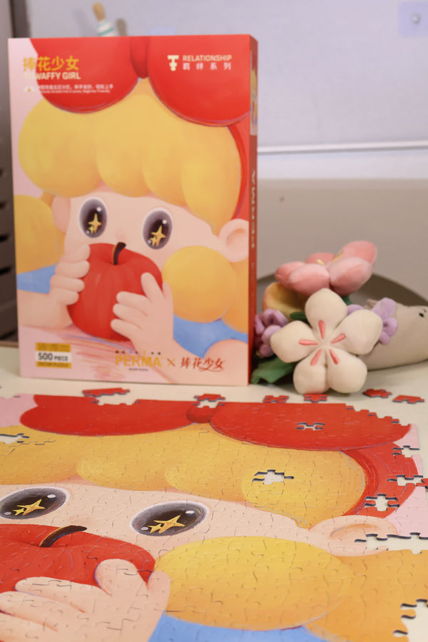 PERMA 500PCS SOFT-TOUCH DECOR PUZZLE THE FLOWER-HOLDING GIRL