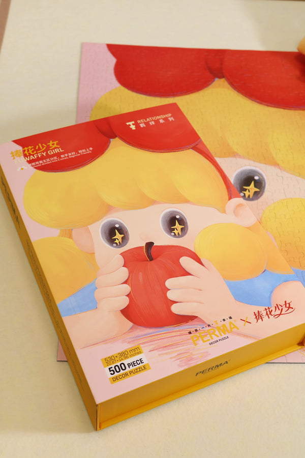 PERMA 500PCS SOFT-TOUCH DECOR PUZZLE THE FLOWER-HOLDING GIRL