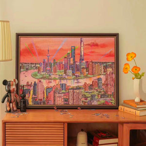 1000PCS | HELLO! THE MAGIC CITY SHANGHAI | VELVET TOUCH DECOR PUZZLE