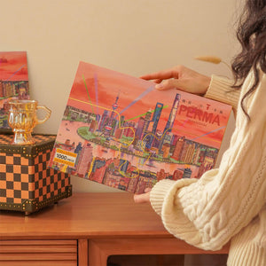 1000PCS | HELLO! THE MAGIC CITY SHANGHAI | VELVET TOUCH DECOR PUZZLE