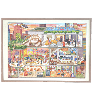 (1000P 500P ACCOMMODATED) PERMA FOLDING PUZZLE MAT WITH FRAME DESIGN