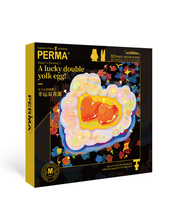 Glitter Effect Puzzle PERMA 321 PCS Special Shaped Piece Decor Puzzle Lucky Double Yolk Egg