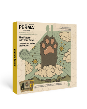 PERMA 321 PCS Decor Puzzle Mystic Meow Whispers I The Future Is In Your Paws Velvety Flocking Finish